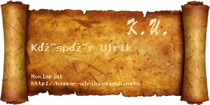 Káspár Ulrik névjegykártya
