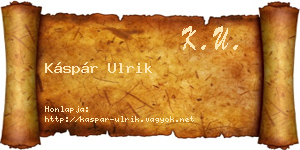 Káspár Ulrik névjegykártya